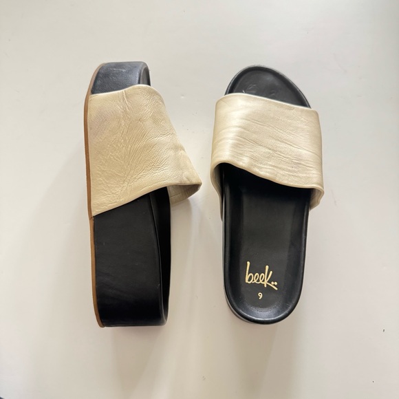 Beek Albatross Cream Platform Leather Sandals size 9 - Picture 6 of 10